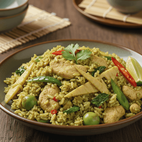 Grön curry stekt ris