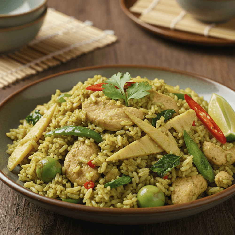 Grön curry stekt ris