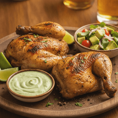 Pollo a la Brasa (Peruansk kyckling med Aji Verde-sås)
